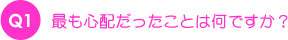 最も心配だったことは何ですか?